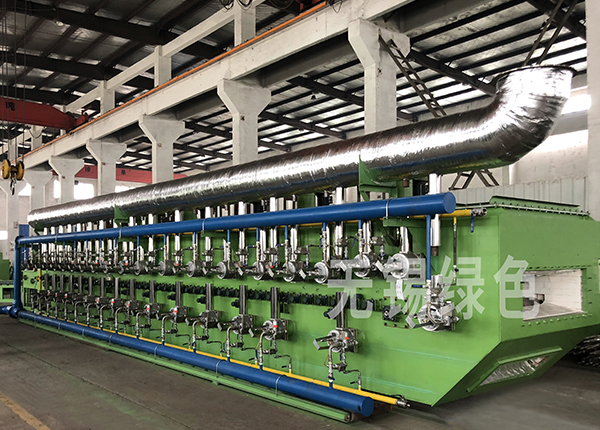 Gas heating roller net belt type heat treatment production line