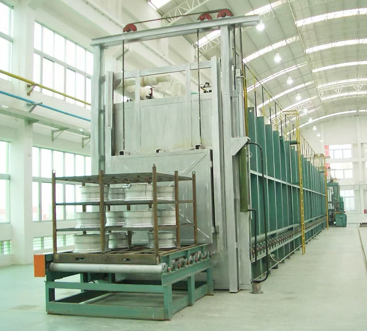 铝合金轮毂辊底式固溶、时效热处理产线